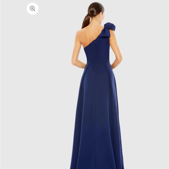 Mac Duggal - NWT - size 12 - Navy Blue One Shoulder Gown - Picture 3 of 9